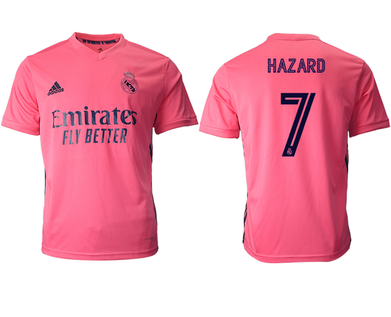 Men 2020-2021 club Real Madrid away aaa version #7 pink Soccer Jerseys